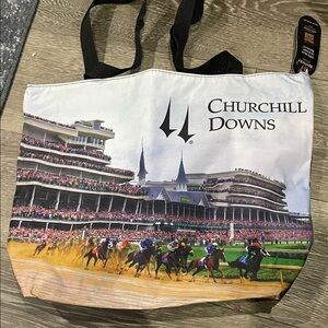 Churchill Downs White & Black Tote Bag - Churchill Downs